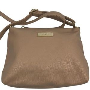 BCBG Paris Tan Faux Leather Crossbody Bag